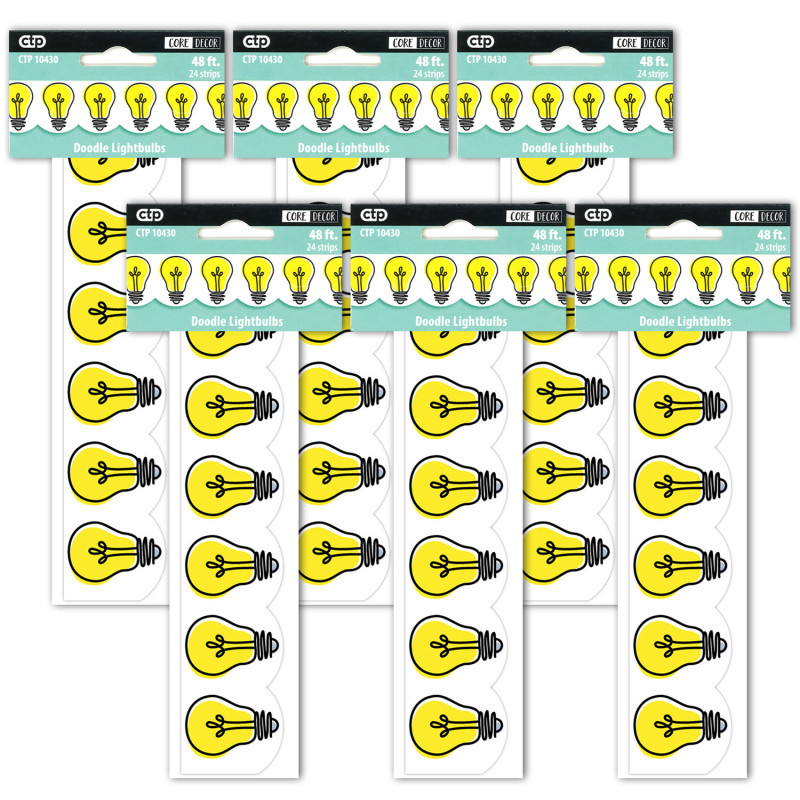 CREATIVE TEACHING PRESS Creative Teaching Press® Doodle Lightbulbs EZ Border, 48 Feet, 3 Packs