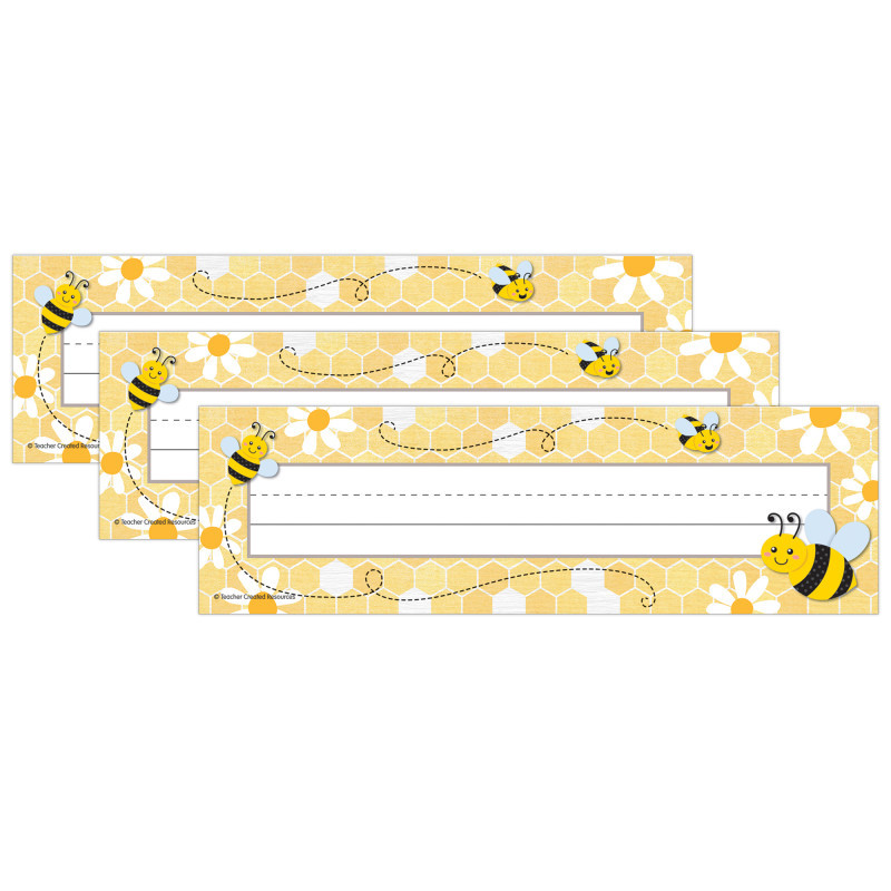 TEACHER CREATED RESOURCES Teacher Created Resources® Buzzing Bees Flat Name Plates, 36 Per Pack, 3 Packs