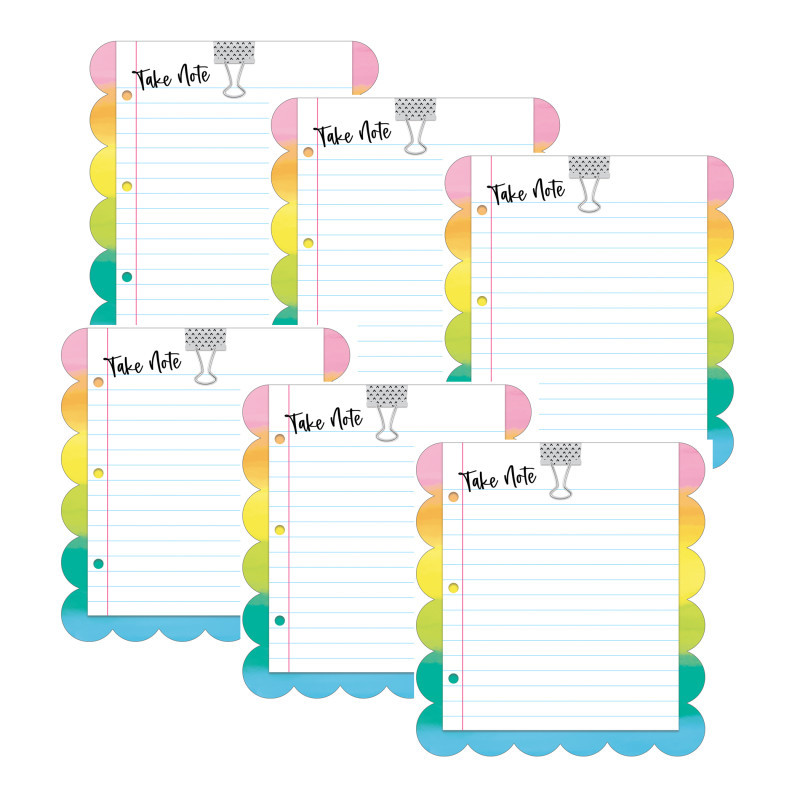 CARSON DELLOSA EDUCATION Happily Ever Elementary Creatively Inspired Take Note Notepad, 5.75" x 6.25", Pack of 6