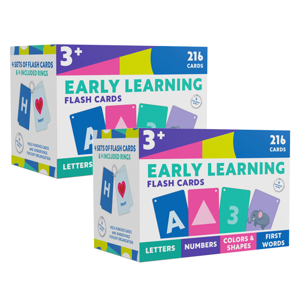 CARSON DELLOSA EDUCATION Carson Dellosa Education Early Learning Flash Cards, 4 Per Set, 2 Sets