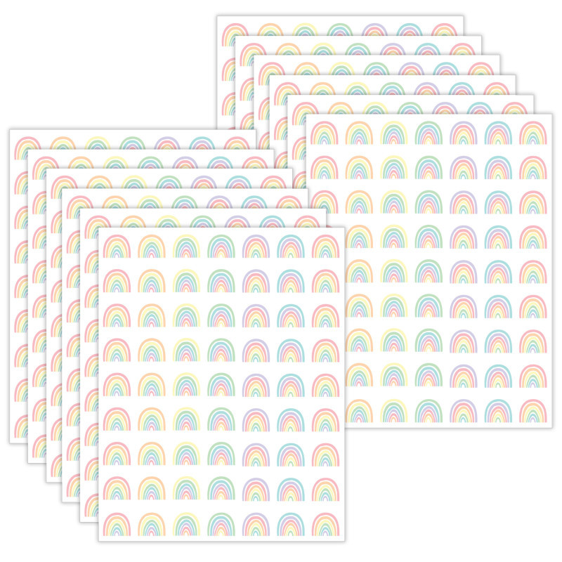 TEACHER CREATED RESOURCES Teacher Created Resources® Pastel Pop Rainbows Mini Stickers, 378 Per Pack, 12 Packs