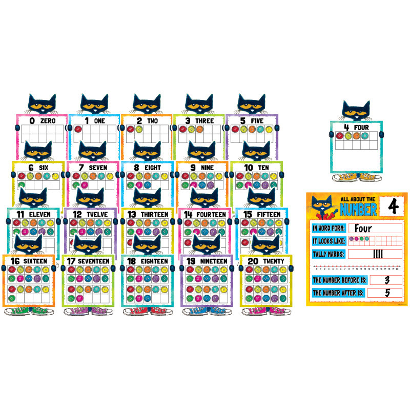 TEACHER CREATED RESOURCES Teacher Created Resources® Pete the Cat® Numbers 0-20 Bulletin Board Set