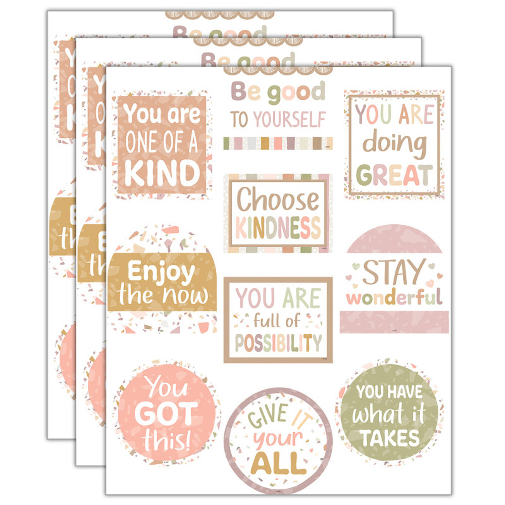 TEACHER CREATED RESOURCES Teacher Created Resources® Terrazzo Tones Positive Sayings Accents, 30 Per Pack, 3 Packs