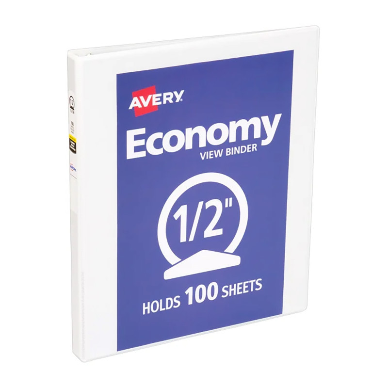 AVERY PRODUCTS CORP Avery® Economy View Binder, 1/2" Capacity, White