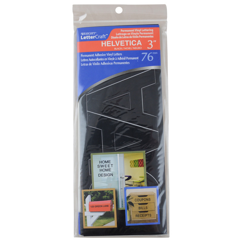 ACME UNITED CORPORATION Westcott® LetterCraft Permanent Vinyl Lettering, Helvetica, 3-Inch, Black