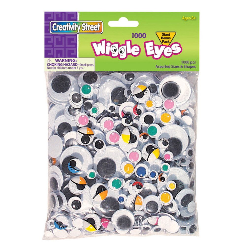 DIXON TICONDEROGA CO Creativity Street® Wiggle Eyes Classroom Pack, Assorted Colors, Shapes & Sizes, 1000 Pieces DIXON TICONDEROGA CO Creativity Street® Wiggle Eyes Classroom Pack, Assorted Colors, Shapes & Sizes, 1000 Pieces