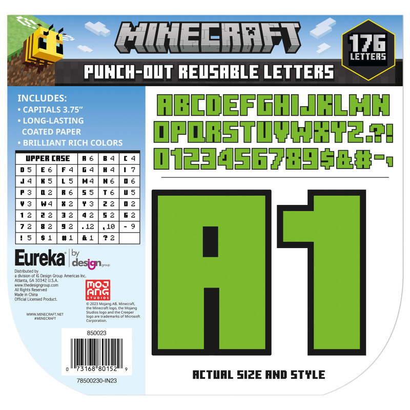 EUREKA Eureka® Minecraft Deco Letters, 176 Pieces