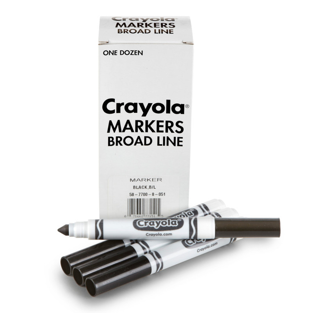 CRAYOLA LLC Crayola® Bulk Markers, Conical Tip, Black, 12 Count CRAYOLA LLC Crayola® Bulk Markers, Conical Tip, Black, 12 Count