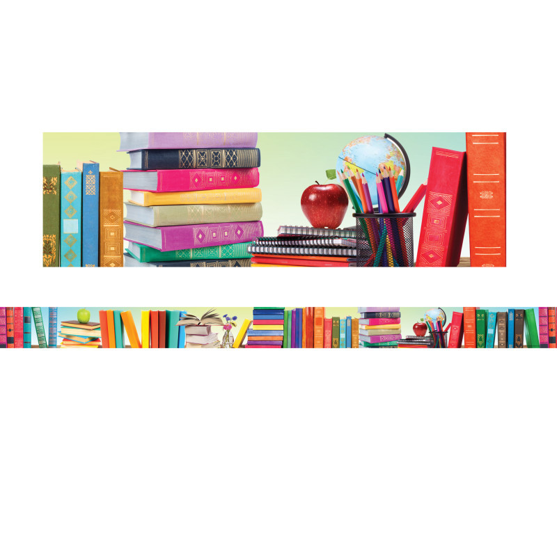 TEACHER CREATED RESOURCES Edupress™ Book Parade Straight Border Trim, 35 Feet