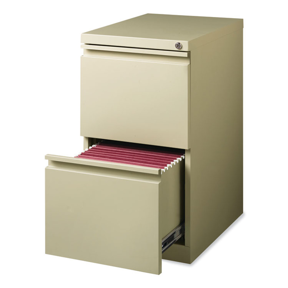 HIRSH INDUSTRIES SPACE SOLUTIONS 18577 Full-Width Pull 20 Deep Mobile Pedestal File, 2-Drawer: File/File, Letter, Putty, 15 x 19.88 x 27.75