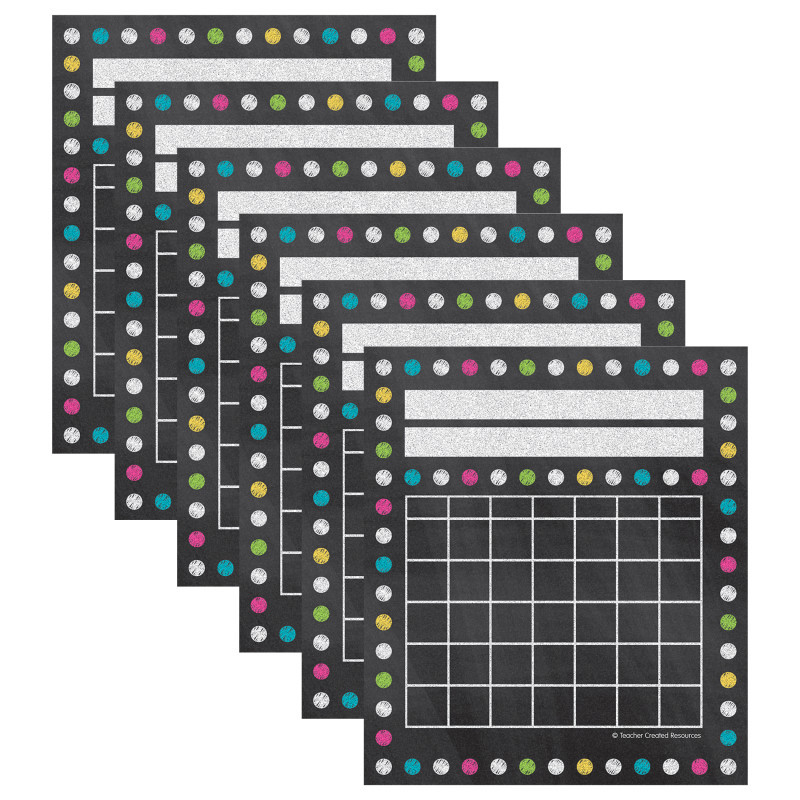 TEACHER CREATED RESOURCES Teacher Created Resources® Chalkboard Brights Mini Incentive Charts, 36 Per Pack, 6 Packs