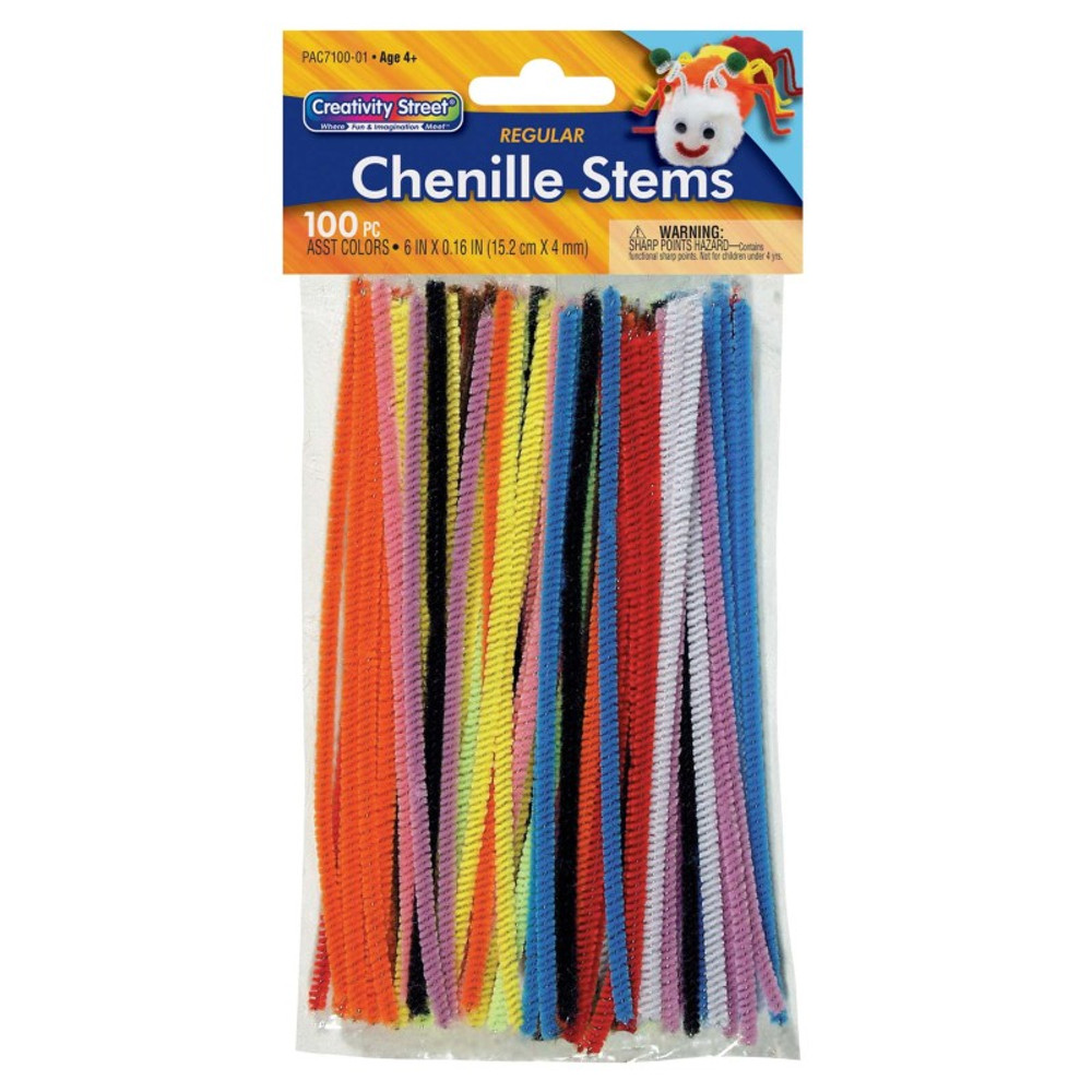 DIXON TICONDEROGA CO Creativity Street® Regular Stems, Assorted Colors, 6" x 4 mm, 100 Count