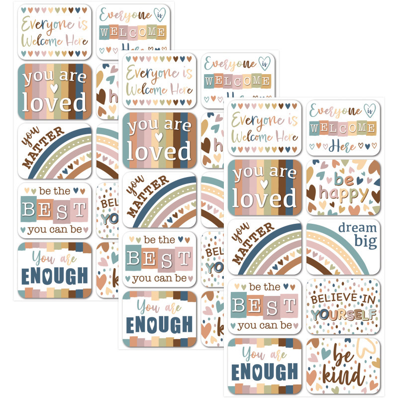 ASHLEY PRODUCTIONS Ashley Productions® Non-Magnetic Mini Whiteboard Erasers, Everyone is Welcome, 10 Per Pack, 3 Packs