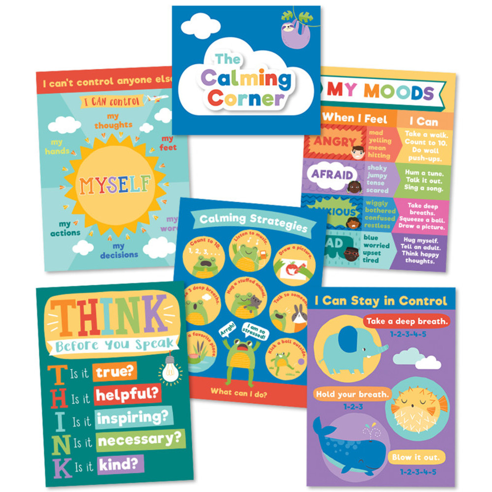 CARSON DELLOSA EDUCATION Carson Dellosa Education Calming Strategies Chart Set, 7 Pieces