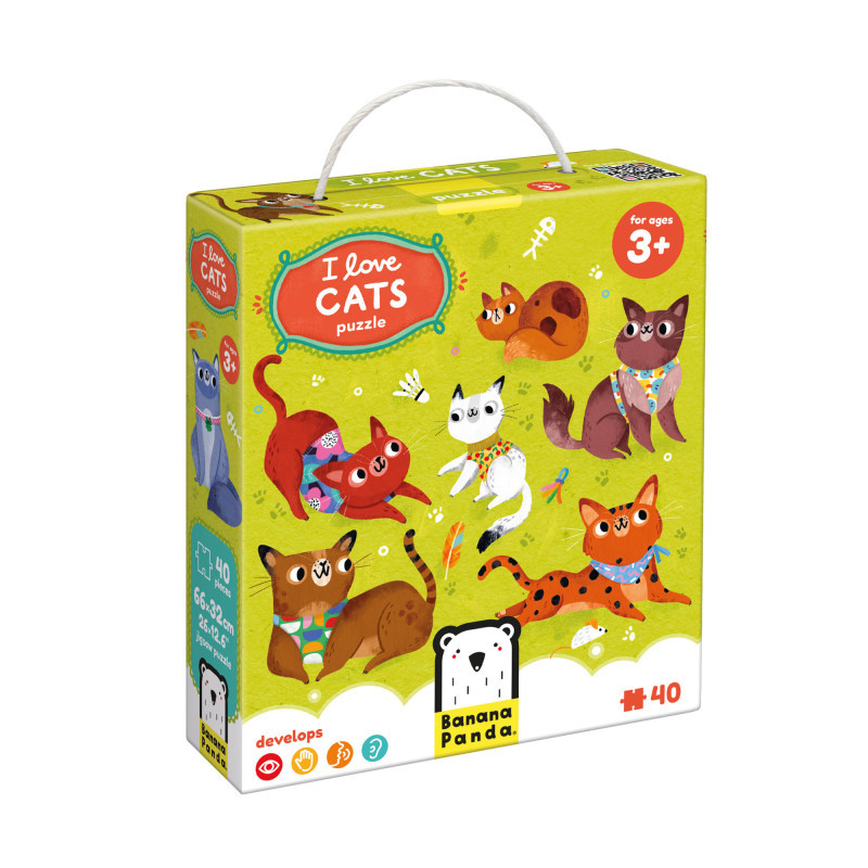 BANANA PANDA Banana Panda I Love Cats Puzzle, Ages 3+