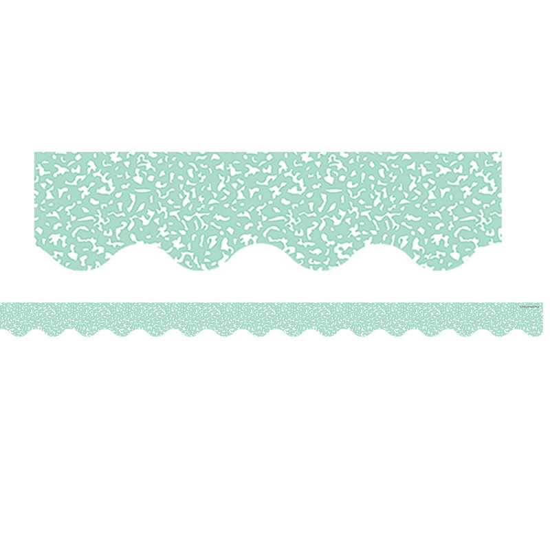 TEACHER CREATED RESOURCES Teacher Created Resources® Composition Green Scalloped Border Trim, 35 Feet