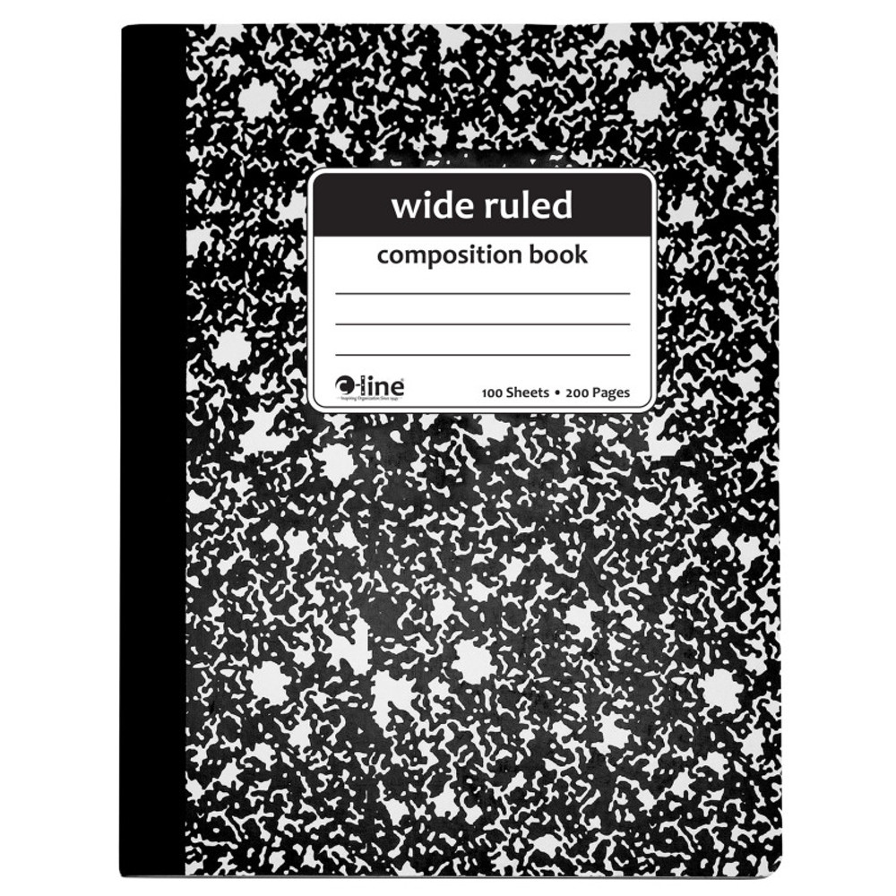 C-LINE PRODUCTS INC C-Line® Composition Notebook, 100 Page, Wide Ruled, Black Marble