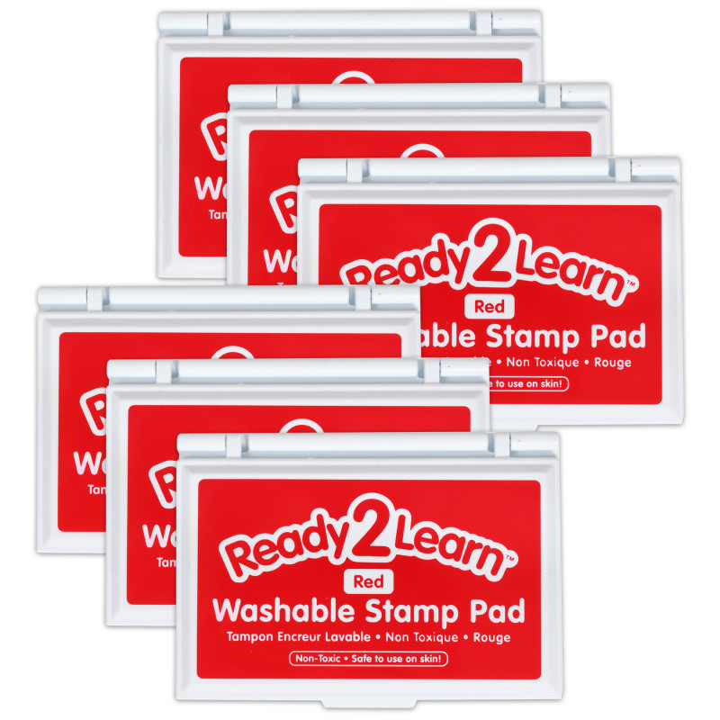 LEARNING ADVANTAGE READY 2 LEARN™ Washable Stamp Pad - Red - Pack of 6