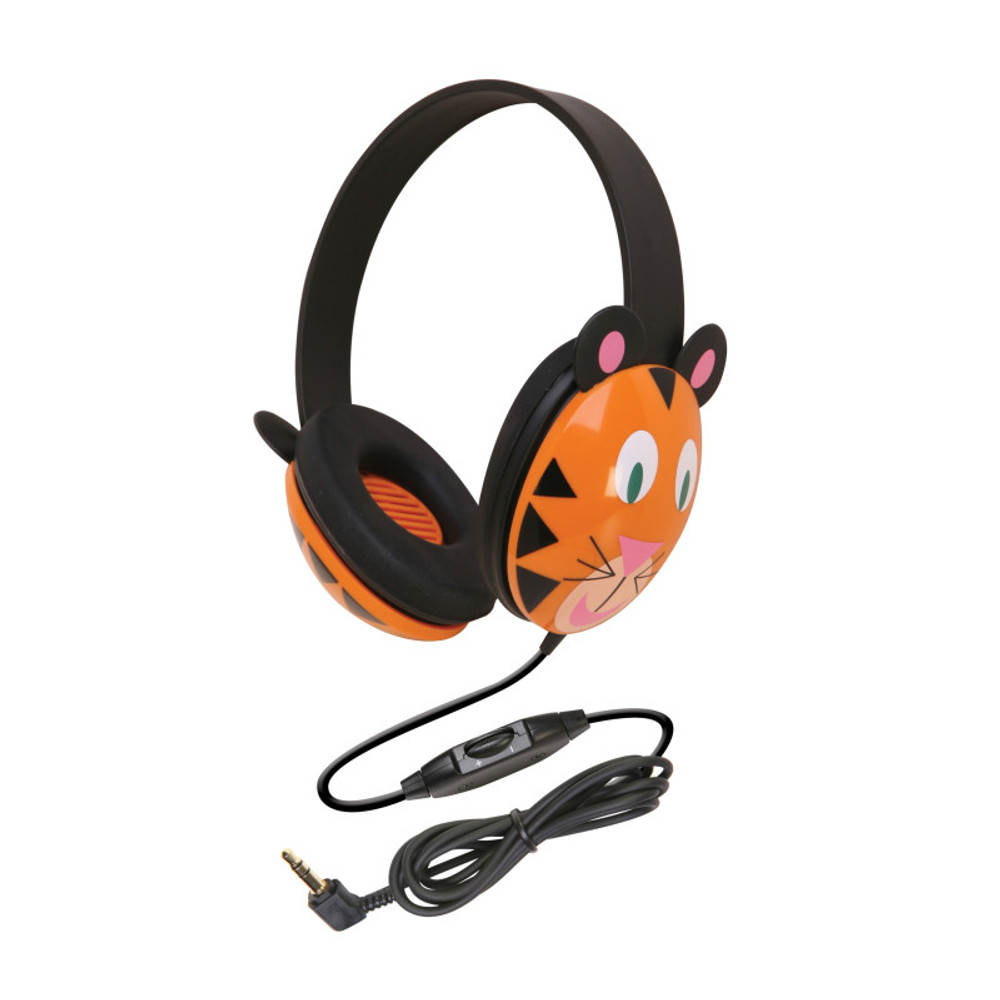 CALIFONE INTERNATIONAL Califone Listening First Animal-themed Stereo Headphones, Tiger