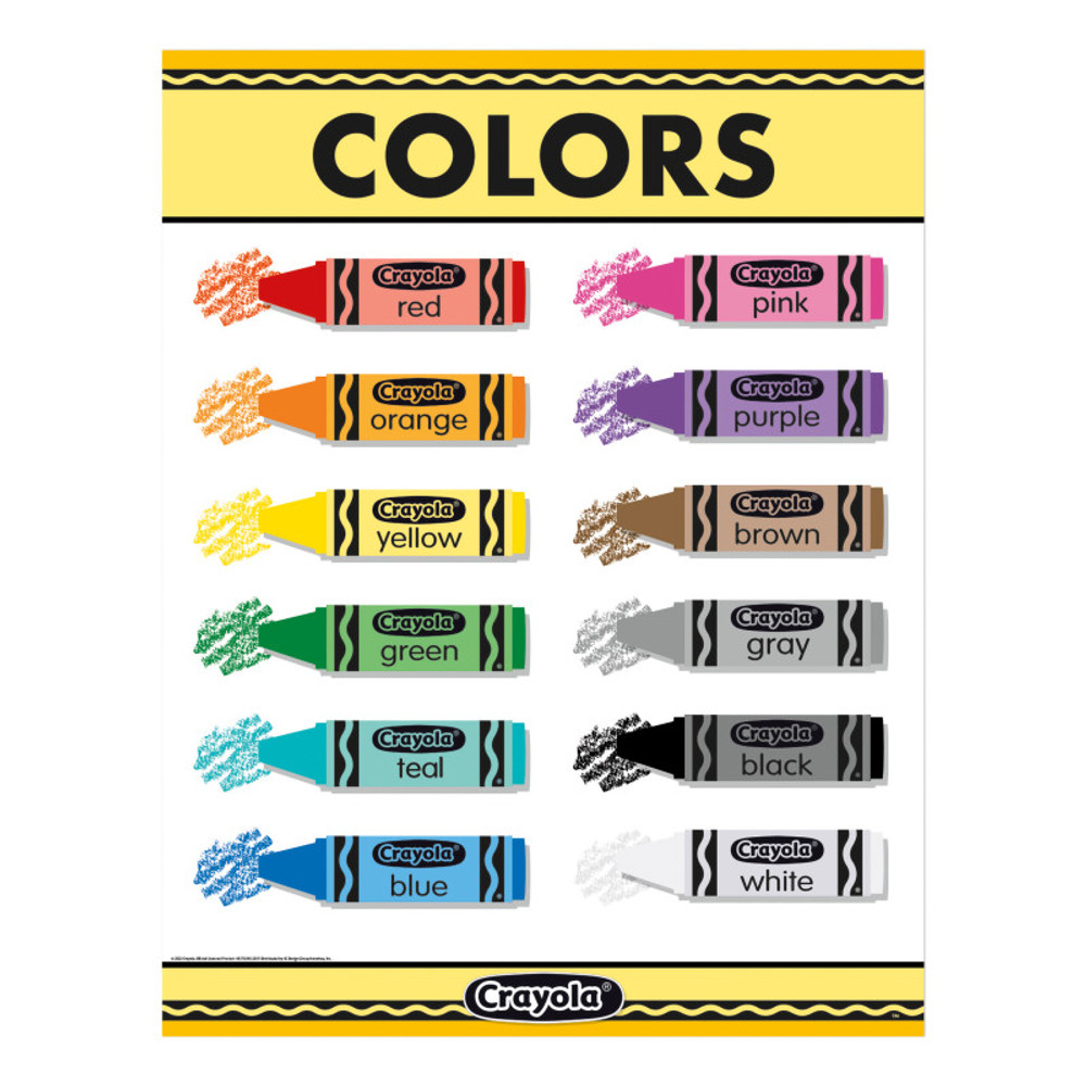 EUREKA Eureka® Crayola® Colors Chart, 17" x 22"