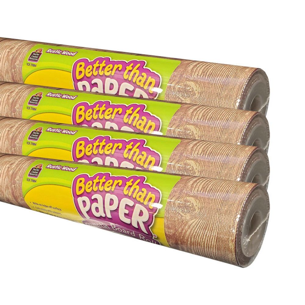 TEACHER CREATED RESOURCES Teacher Created Resources® Better Than Paper® Bulletin Board Roll, 4' x 12', Rustic Wood Design, 4 Rolls