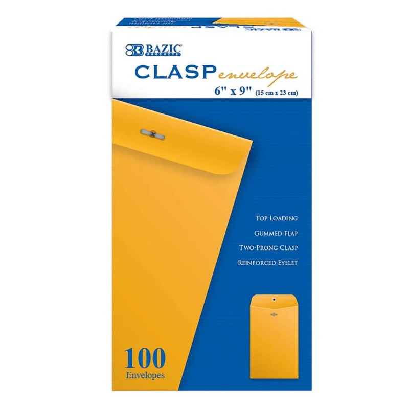 BAZIC PRODUCTS BAZIC Products® Clasp Envelope, 6" x 9", Box of 100