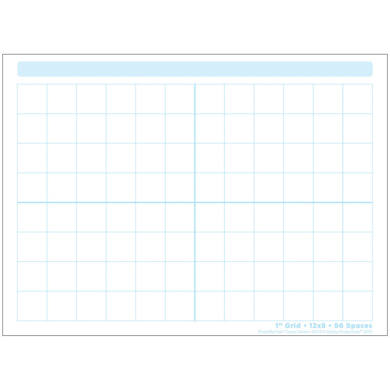 ASHLEY PRODUCTIONS Ashley Productions® Smart Poly® Single Sided PosterMat Pals® Space Savers, 1" Grid Blocks, 13" x 9.5"