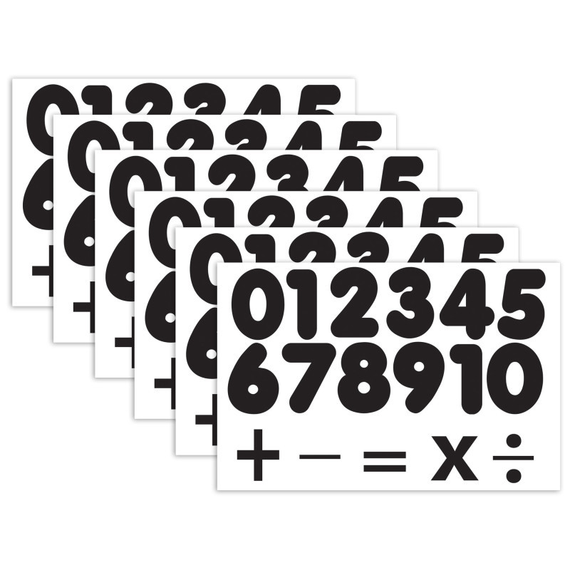 ASHLEY PRODUCTIONS Ashley Productions® Die-Cut Magnetic Black Number Set, 1.75", 32 Pieces Per Pack, 6 Packs