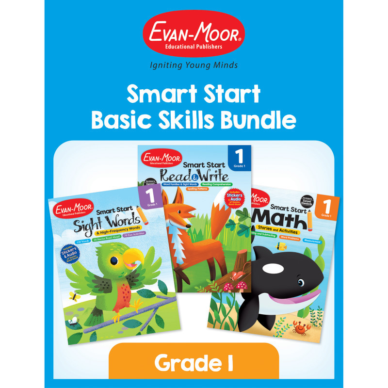CARSON DELLOSA EDUCATION Evan-Moor Educational Publishers Smart Start Activity Book Basic Skills Bundle, Grade 1