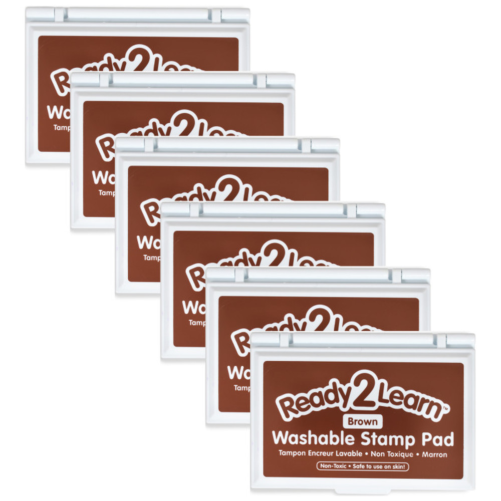 LEARNING ADVANTAGE READY 2 LEARN™ Washable Stamp Pad - Brown - Pack of 6