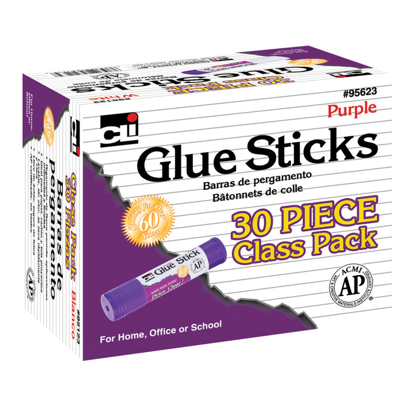 ADVANTUS Charles Leonard Glue Stick Classpack, .28 oz., Purple, Pack of 30