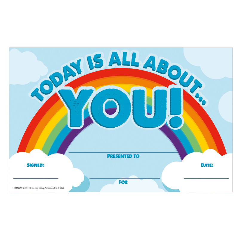 EUREKA Eureka® Today Is All About You Recognition Award, Pack of 36