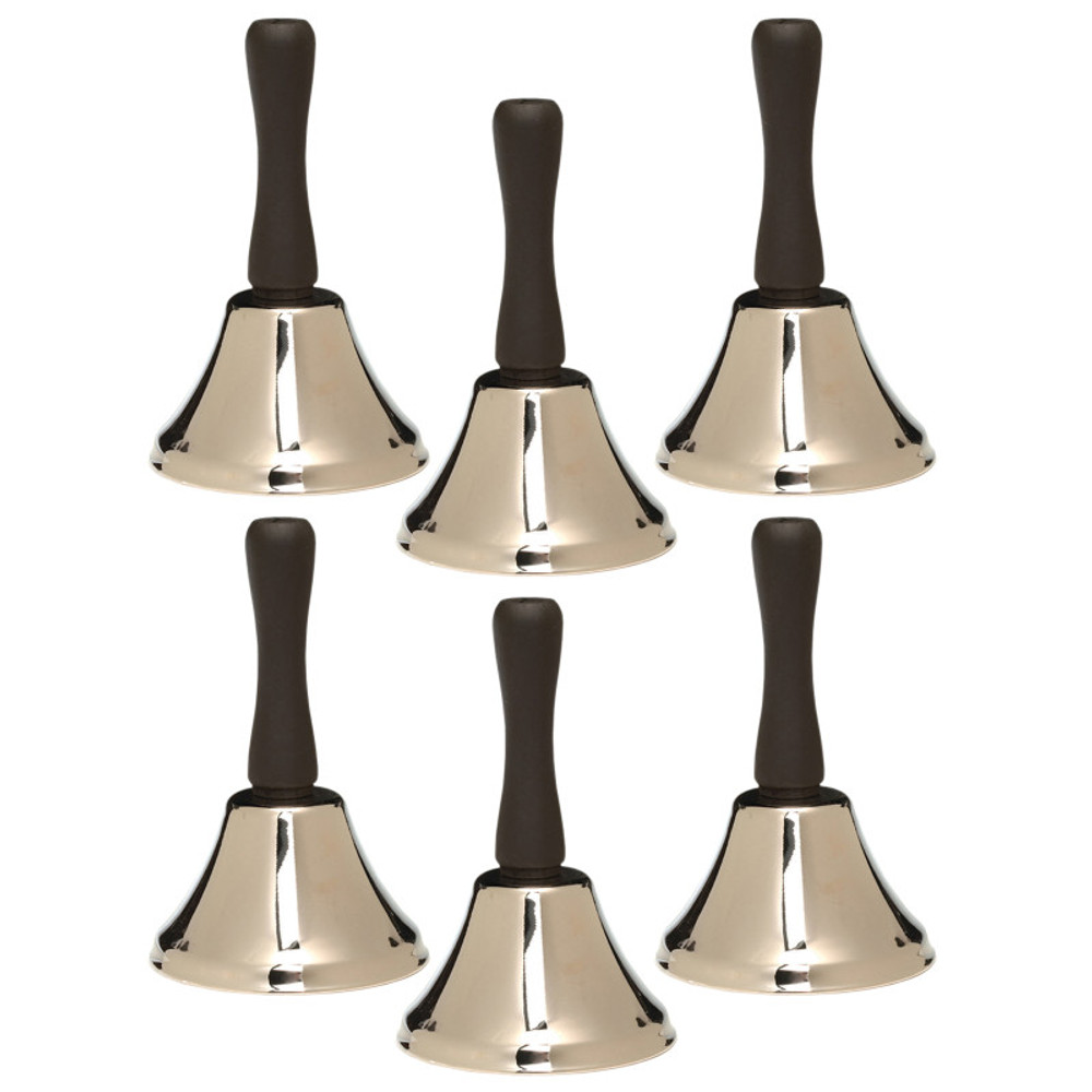 ASHLEY PRODUCTIONS Ashley Productions® Steel Hand Bell, 4", Pack of 6