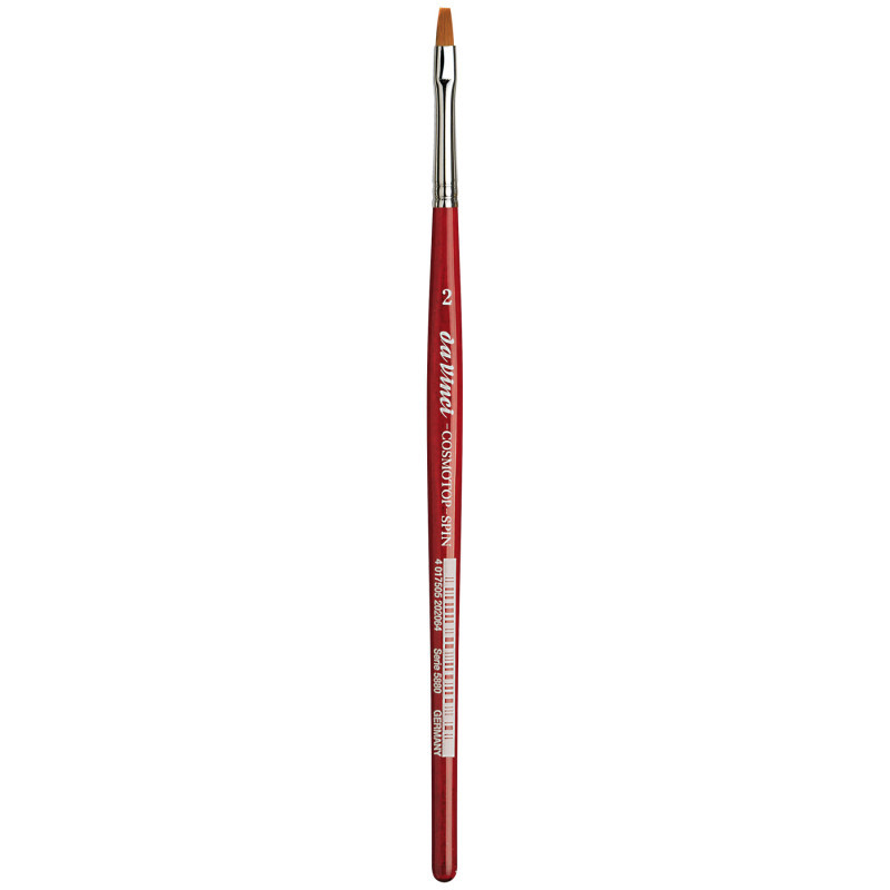 GREGORY DANIELS FINE ARTS INC da Vinci COSMOTOP-SPIN Silkpainting Brush, Synthetic, Watercolor, Flat, Size 2