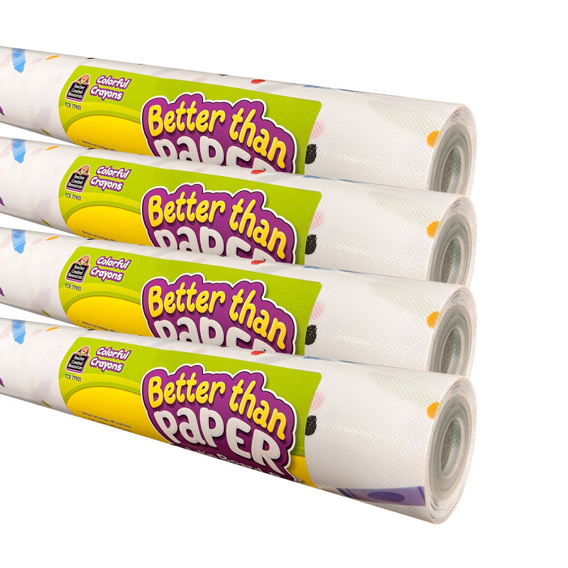 TEACHER CREATED RESOURCES Teacher Created Resources® Better Than Paper Bulletin Board Roll, Colorful Crayons, 4-Pack
