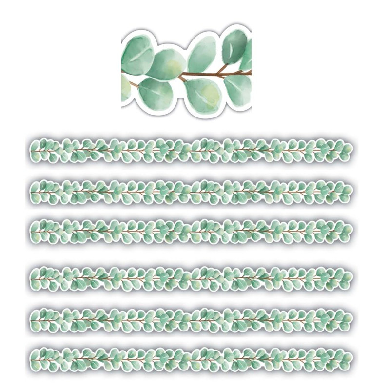 TEACHER CREATED RESOURCES Teacher Created Resources® Eucalyptus Die Cut Border Trim, 35 Feet Per Pack, 6 Packs