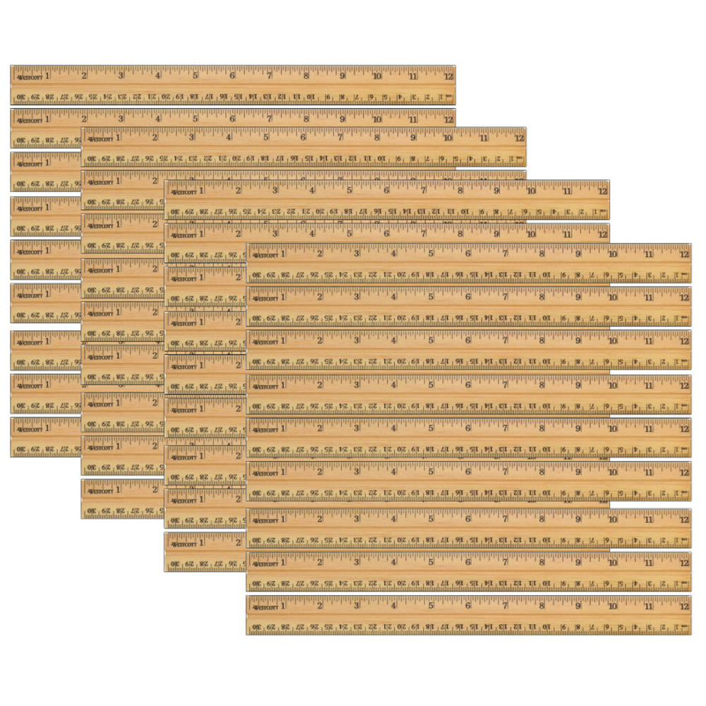 ACME UNITED CORPORATION Westcott® School Wood Ruler, 12", Pack of 36 ACME UNITED CORPORATION Westcott® School Wood Ruler, 12", Pack of 36