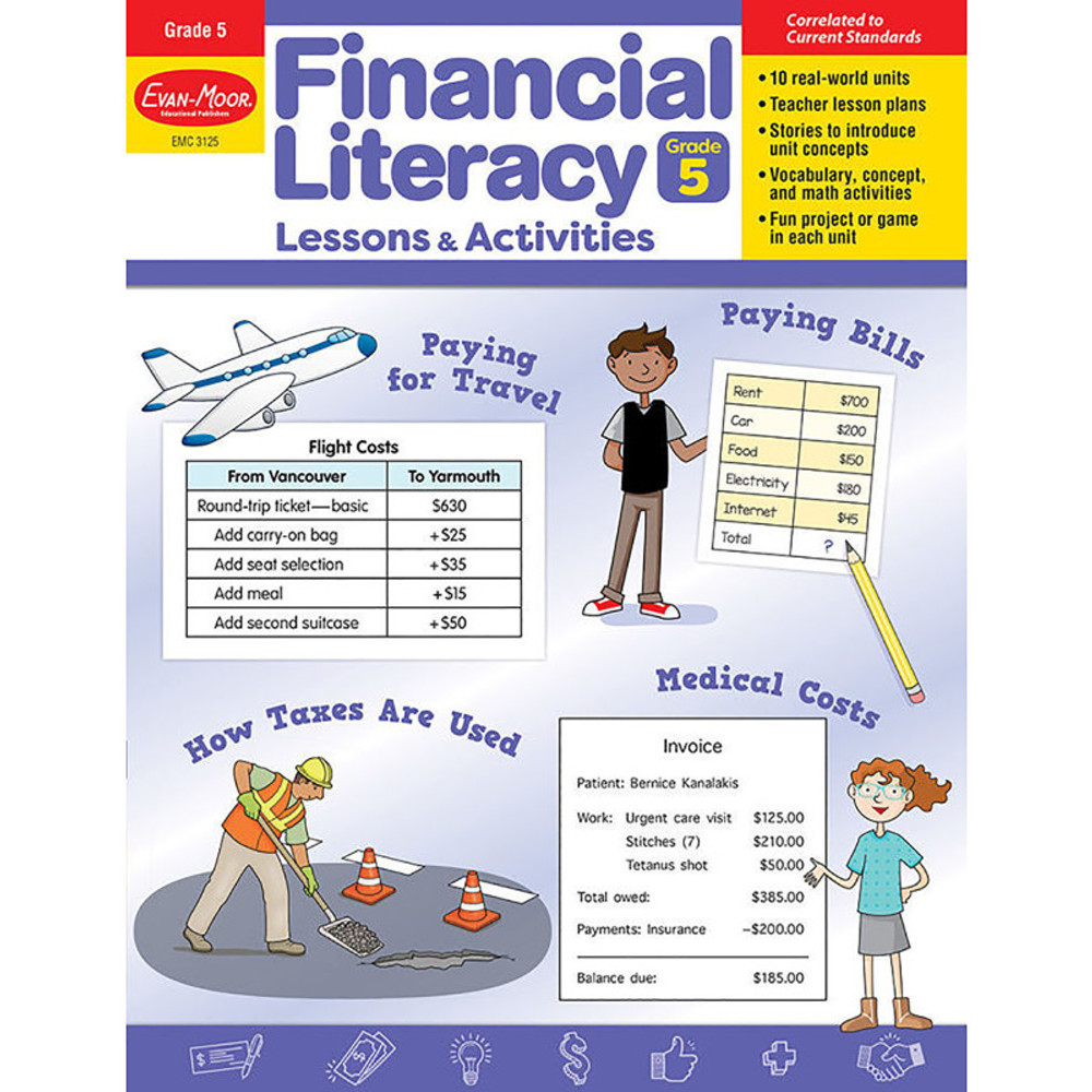 EVAN-MOOR Evan-Moor Educational Publishers Financial Literacy Lessons & Activities, Grade 5