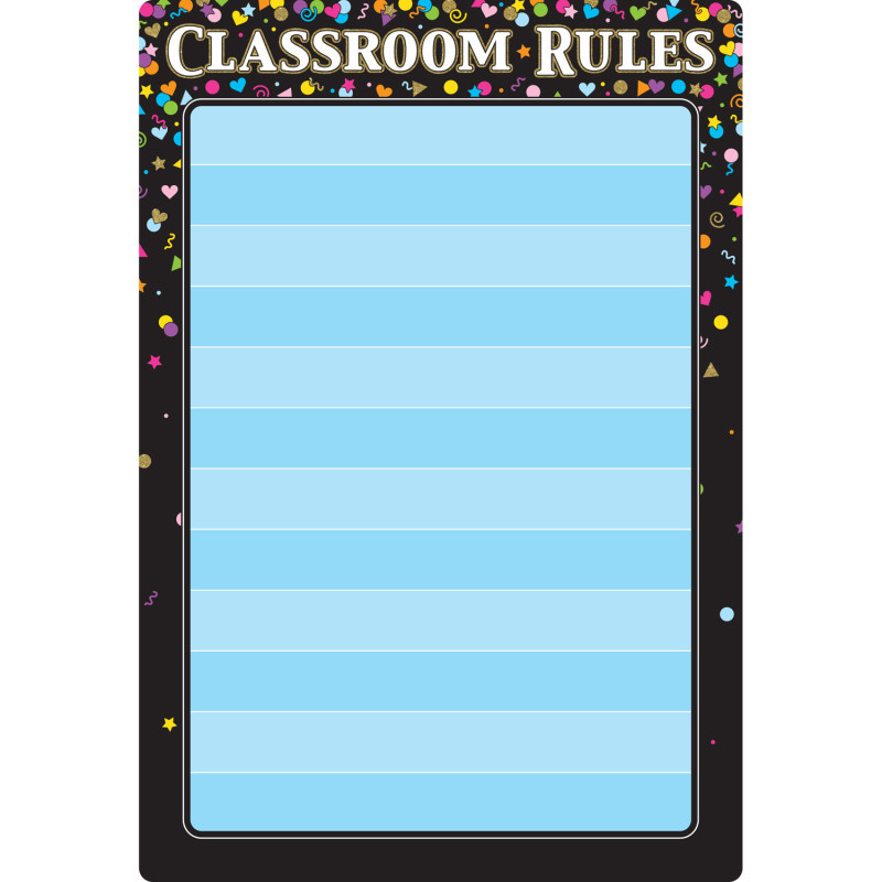 ASHLEY PRODUCTIONS Ashley Productions® Smart Poly® Chart Black Confetti Classroom Rules, 13" x 19"