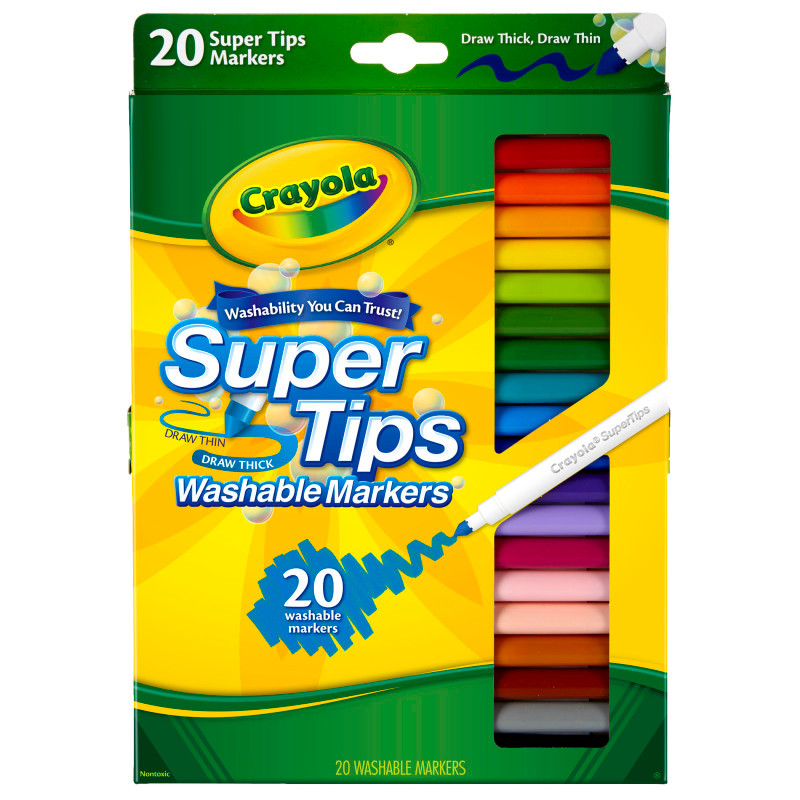CRAYOLA LLC Crayola® Washable Super Tips Markers, 20 Count