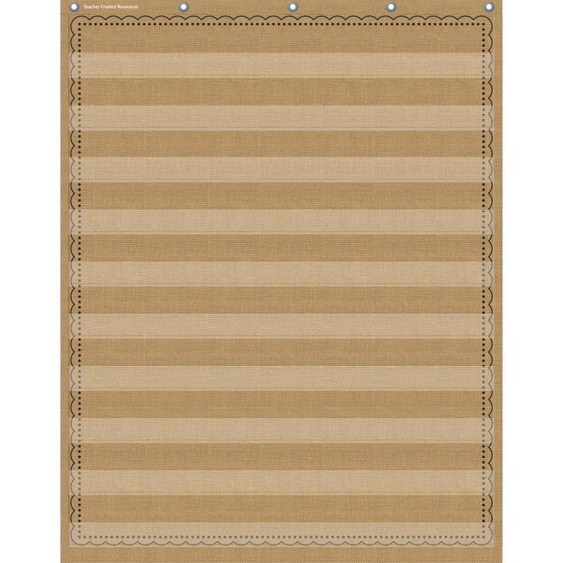TEACHER CREATED RESOURCES Teacher Created Resources® 10-Pocket Pocket Chart, Burlap Design, 34" x 44"