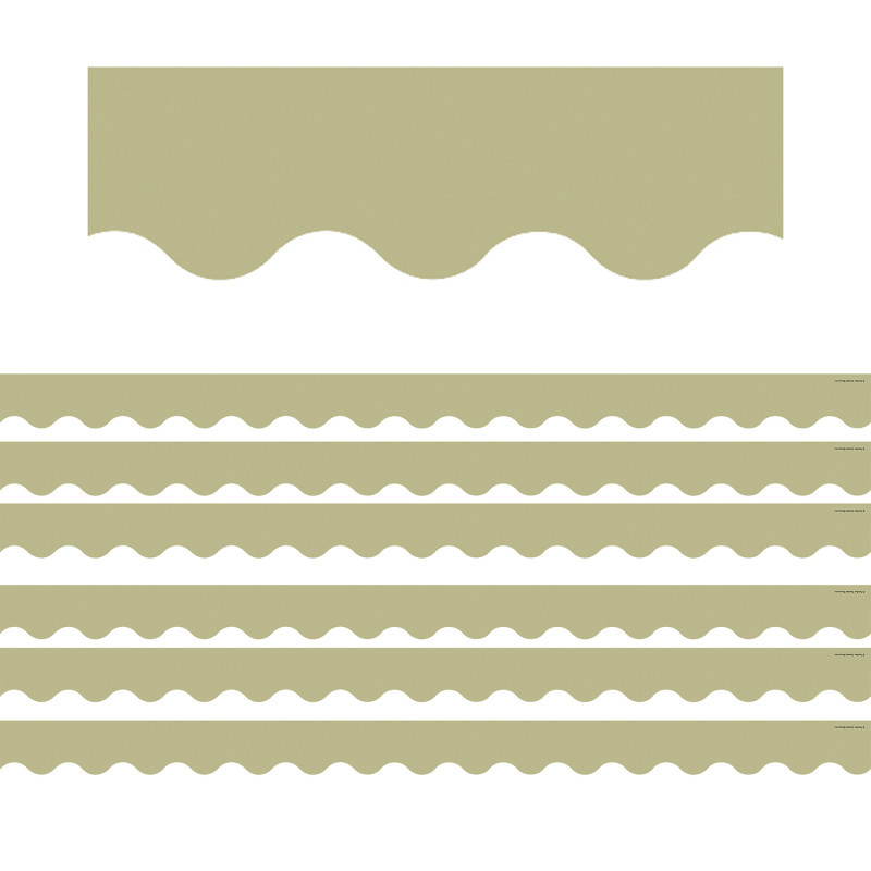 TEACHER CREATED RESOURCES Teacher Created Resources® Olive Green Scalloped Border Trim, 35 Feet Per Pack, 6 Packs