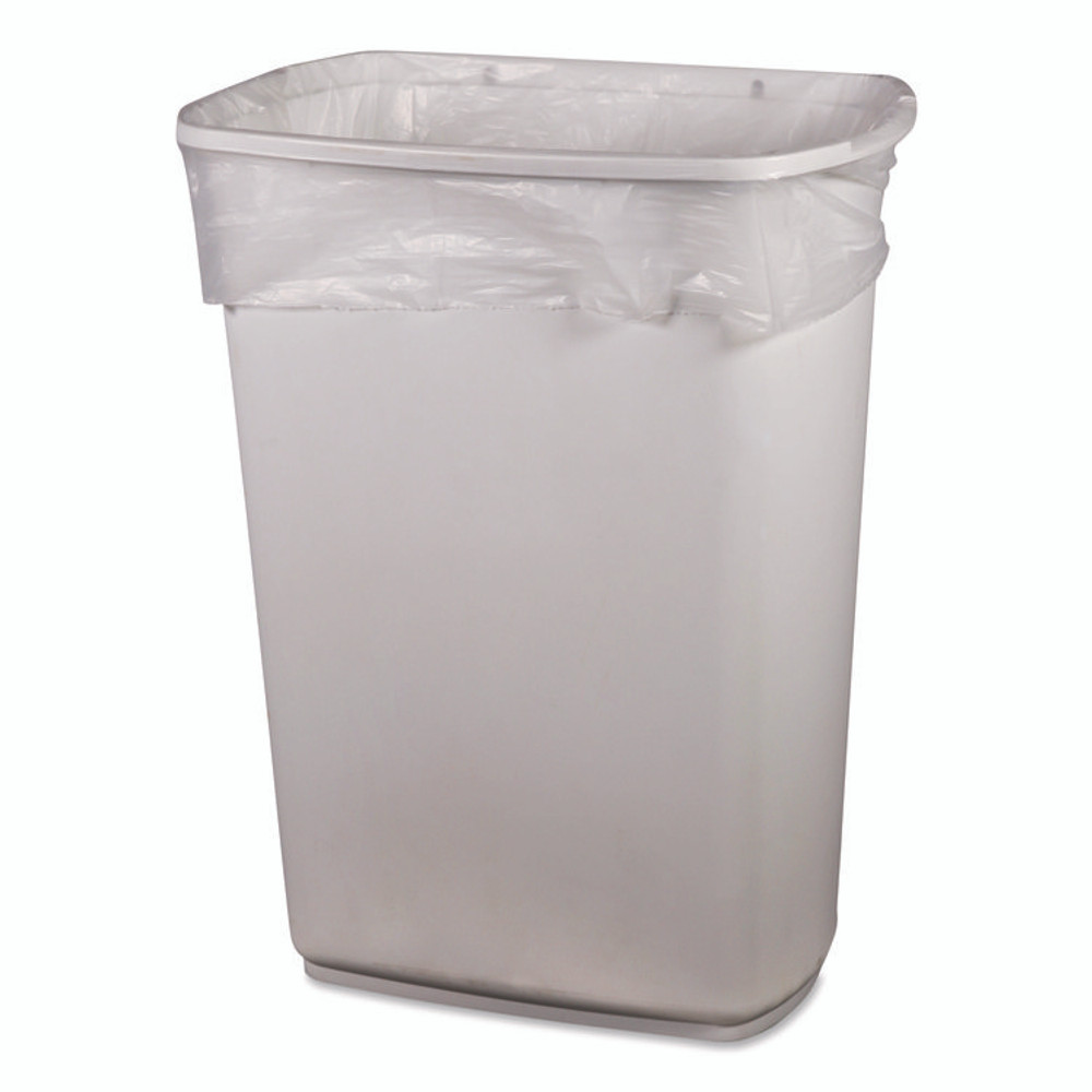 HERITAGE Z8648UNR01 High-Density Waste Can Liners, 56 gal, 22 mic, 43" x 48", Natural, 25 Bags/Roll, 6 Rolls/Carton