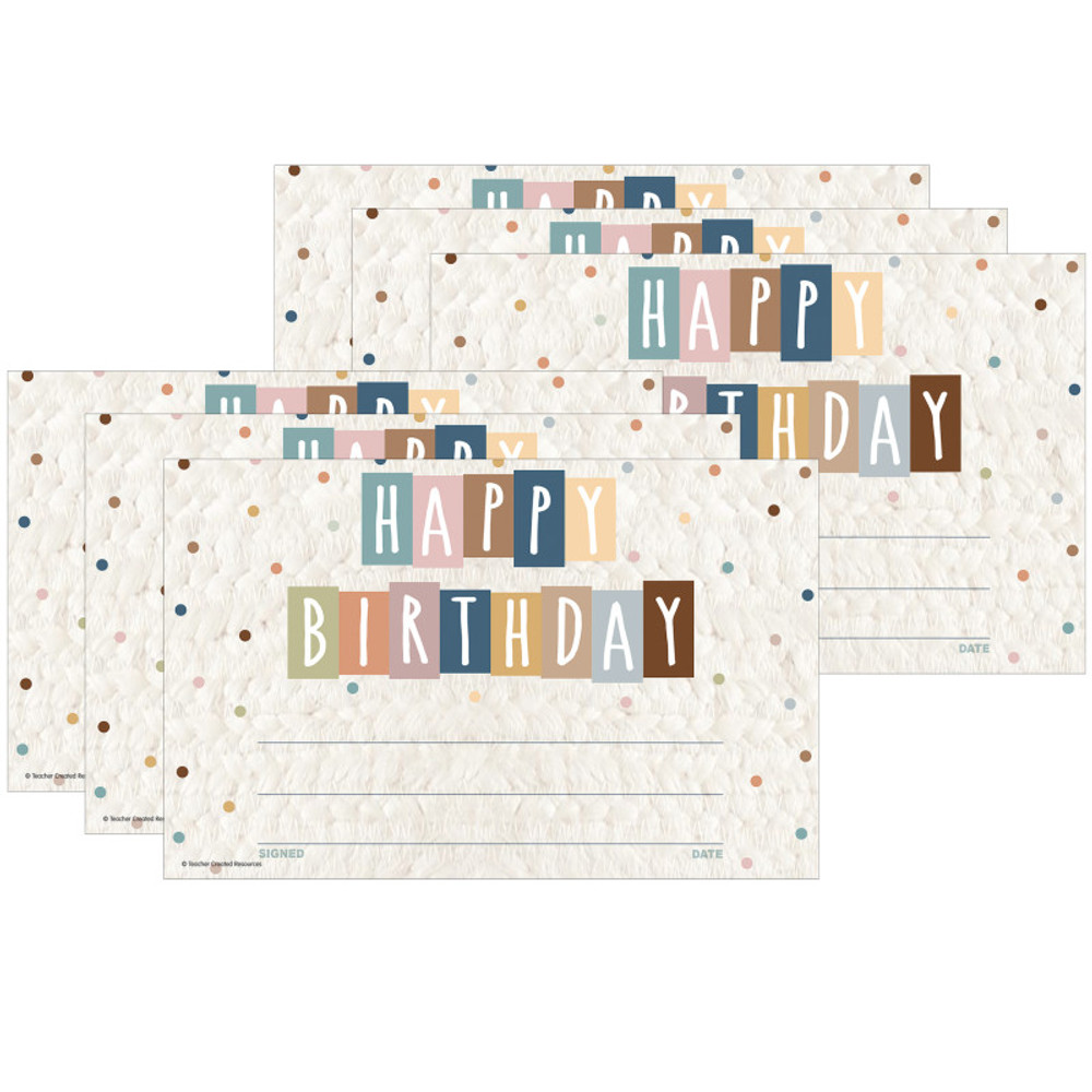 TEACHER CREATED RESOURCES Teacher Created Resources® Everyone is Welcome Happy Birthday Awards, 30 Per Pack, 6 Packs