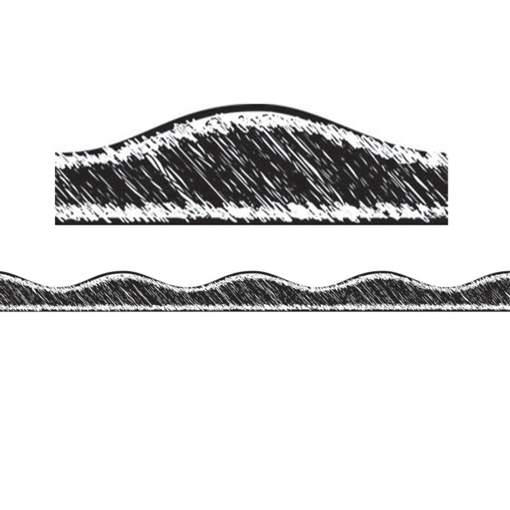 ASHLEY PRODUCTIONS Ashley Productions® Magnetic Border, Black Scribble Chalk, 12'