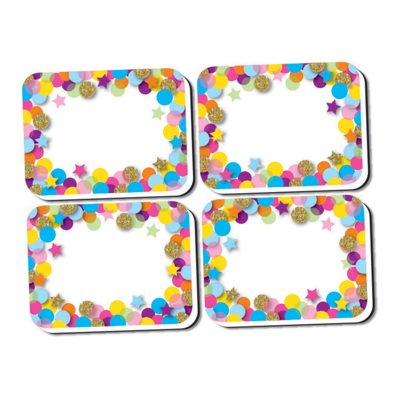 ASHLEY PRODUCTIONS Ashley Productions® Non-Magnetic Mini Whiteboard Erasers, Confetti, Pack of 10