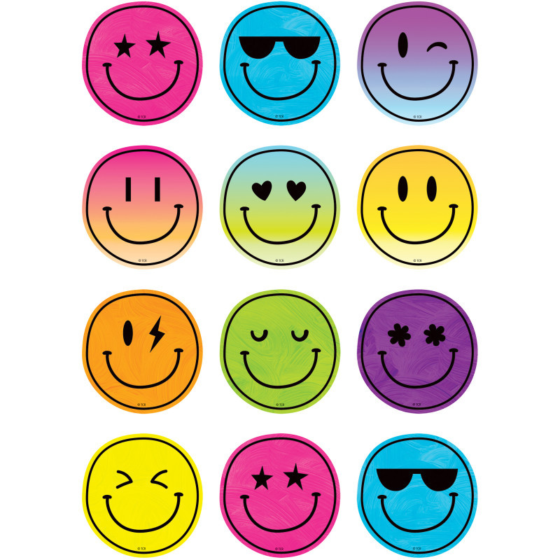 TEACHER CREATED RESOURCES Teacher Created Resources® Brights 4Ever Smiley Faces Mini Accents, Pack of 36