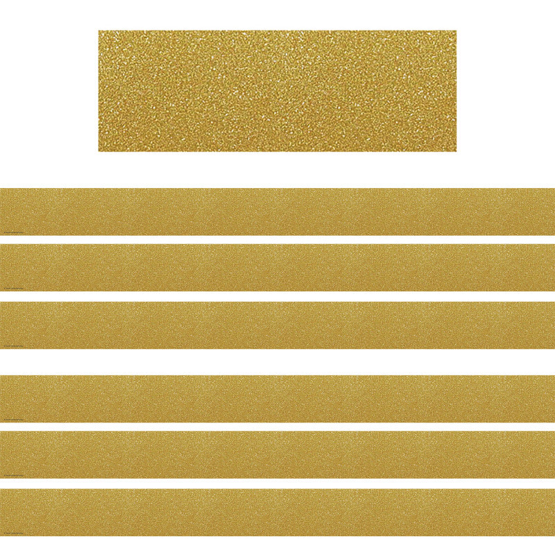 TEACHER CREATED RESOURCES Teacher Created Resources® Confetti Gold Straight Border Trim, 35 Feet Per Pack, 6 Packs