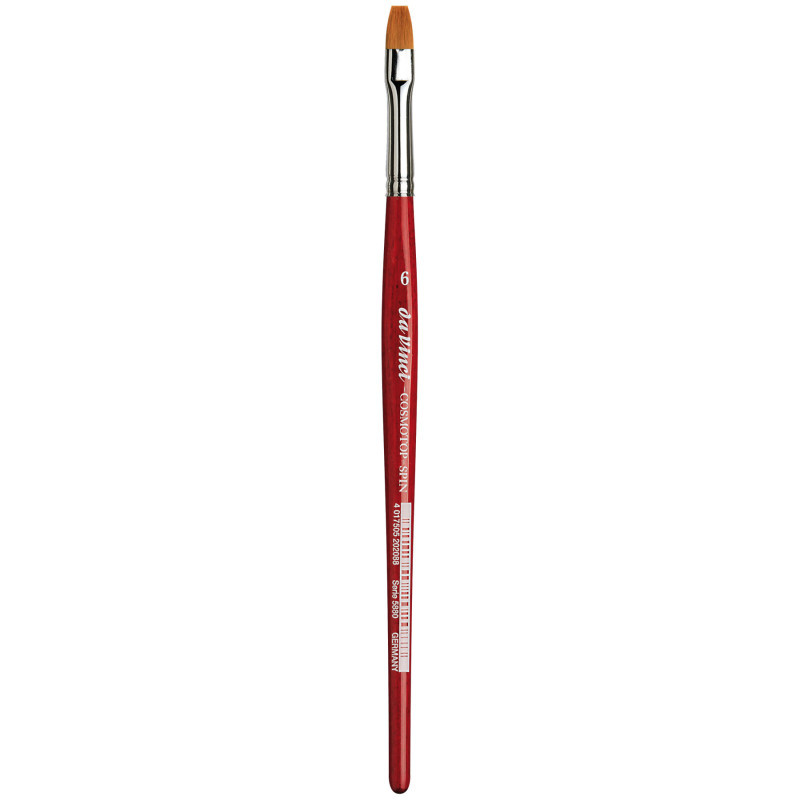GREGORY DANIELS FINE ARTS INC da Vinci COSMOTOP-SPIN Silkpainting Brush, Synthetic, Watercolor, Flat, Size 6