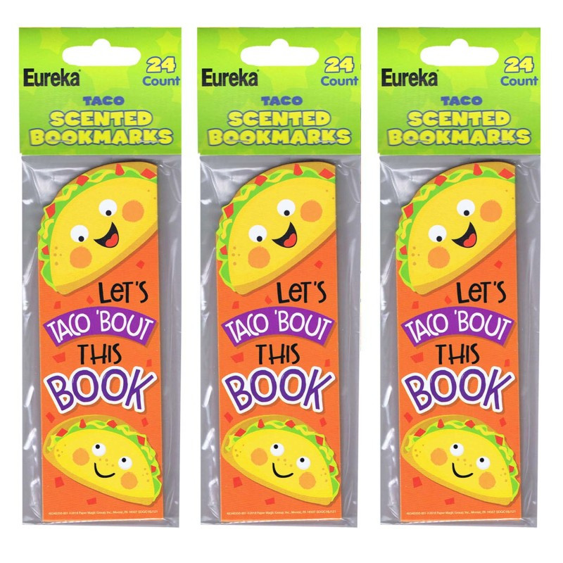 EUREKA Eureka® Taco Scented Bookmarks, 24 Per Pack, 3 Packs